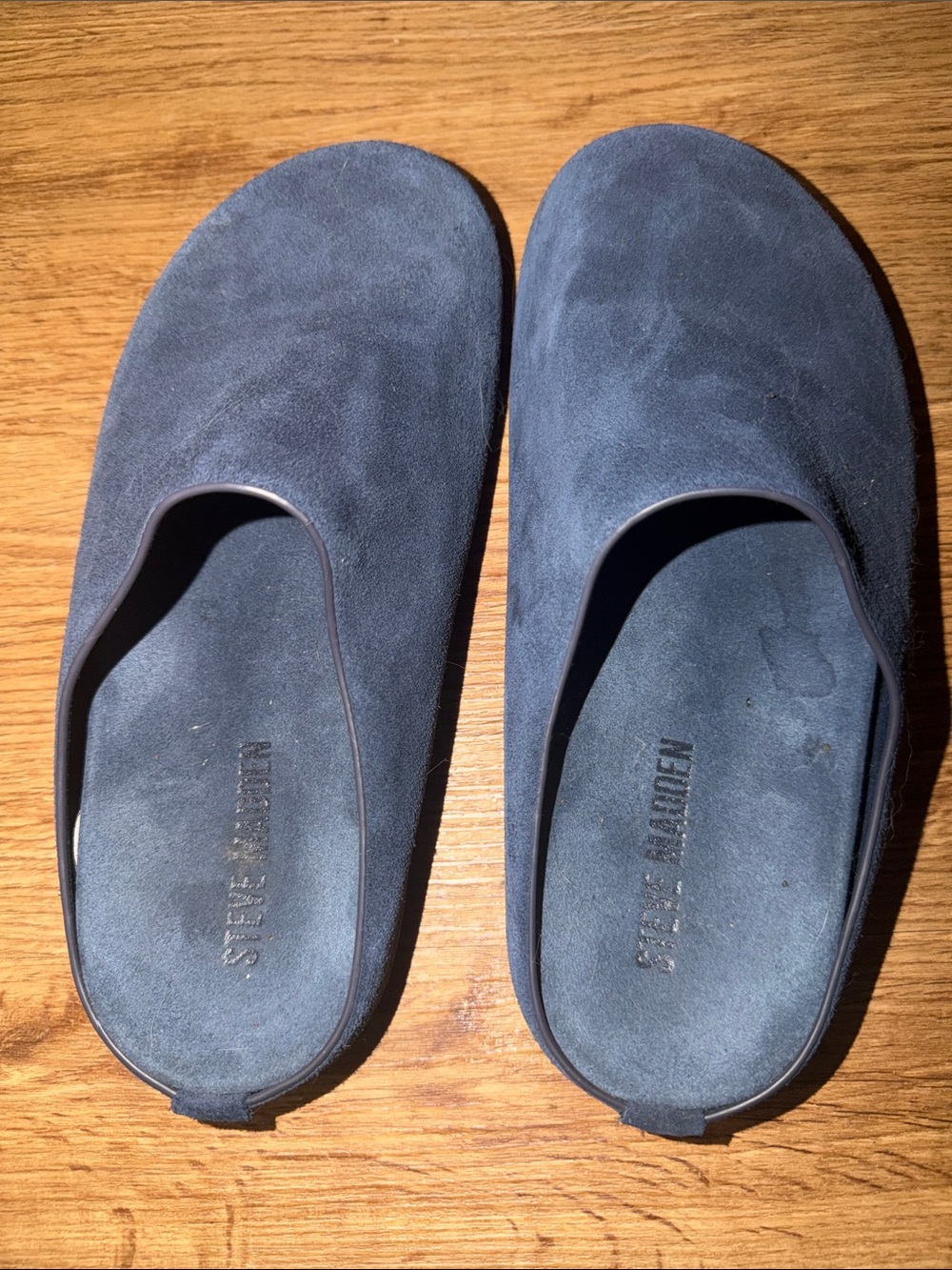 Steve Madden Men's Blue Suede Slip-On Clogs